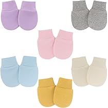 2 Paia Guanti AntiGraffio Per Neonati | Morbidi E Comfortevoli | Taglia 0-12 Mesi