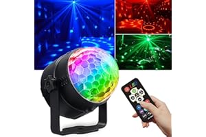WISDOM LINE Boule de Lumière Disco, Lumière de Scène à LED RVB avec Télécommande, Projecteur Stroboscopique pour Fête, Mariage, Anniversaire