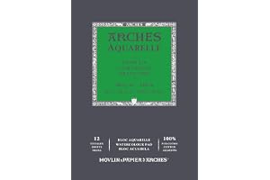 Arches Aquarelle 100% tunn, 300 g limmad block A3 12 ark naturlig