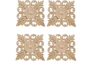 MUXSAM 4 modanature artigianali in legno intagliato ornamenti mandrini cesto di fiori intagliato lavorazione del legno angolo Onlay applique decalcomania per corridoio ponte mobili 15 cm