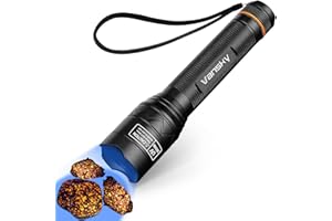 Vansky UV lampe Schwarzlicht Taschenlampen 365nm: UV Licht Schwarzlicht-Flashlite Professionelle Ultraviolett-Taschenlampe zur Erkennung von Hundekatzenurin,Rock Hunting (Batterien inbegriffen)