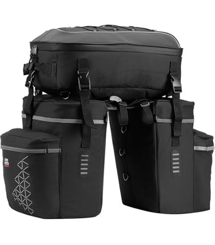 Fietstas 3 in 1 reistas voor op de fiets multifunctioneel waterdicht 65l zwart