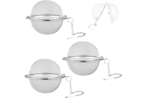 CQQNIU 3pcs colino da tè a sfera ripida, colino da tè in acciaio inossidabile, non tossico e antiruggine, robusto e durevole