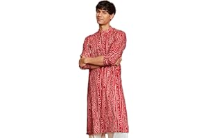 VASTRAMAY Herren Baumwolle Bandhani Printed Kurta - Stilvolle Ethnokleidung für Festliche & Anlässe