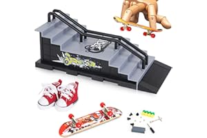 CS COSDDI Finger Skateboard Rampe Set, Mini Finger Skateboard Rampen Finger Skate Park Mini Fingerboard Skate Ramps Kit, Fingerboard Rampe FingerSkate Boarding Sporttraining für Kinder (Grey F)