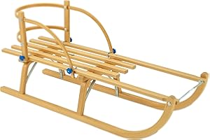 ‎FÜNDIG Davoser-Schlittenset: Schlitten + Schlittenlehne + Schlittenleine - Holzschlitten für Kinder und Babys - Holzrodel - Rodelschlitten