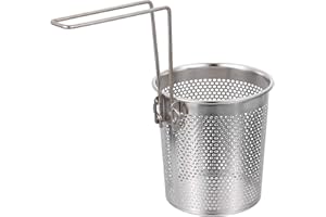 Hemoton Passoire à pâtes pliable en acier inoxydable avec poignée, panier à pâtes pour casserole, passoire en maille pour pâtes, boulettes, légumes et fritures, 25 cm