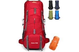 Doshwin 70L Sac à Dos de Camping Trekking Randonnée Voyage (avec Housse Imperméable)