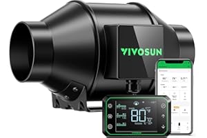 VIVOSUN AeroZesh G4 Inline Duct Fan 100 mm Quiet Extractor Fan 331 m³/h with EC Motor and GrowHub E42A WiFi Controller AeroZesh G4 Fan for Heating, Cooling, Booster, Grow Tents, Hydroponics