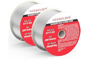 YESWELDER Flux Cored Wires 0.9kg E71T-GS 0.8mm 2 Pack for MIG Welder Gasless MIG Welding Wire Universal Mild Carbon Steel Self-Shielded MIG Wire