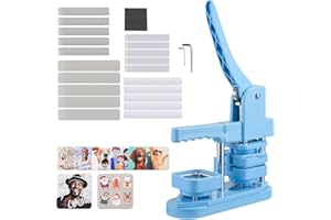VEVOR Buttonmaschine Knopfmachermaschine Badge Punch Press 50 x 50 mm quadratisch, Pinmaker mit Weißblech-Vorderschalen & magnetischen Rückseiten & ergonomischer Griff, DIY Badge Press Machine blau