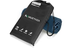 Muztaga Microfibre Beach Towel-Perfect for Travel, Sports, Camping, Swimming, Yoga, Gym- Quick Dry, Sand Free, Compact, Lightweight, Absorbent (Navy Blue, X-Large(200x90cm, 78x35”))