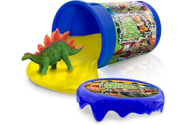 CRAZE Magic Slime DINOREX Kit Slime Enfant avec Dinosaure Jouet - Boîte de Slime 110ml - 6 Couleurs aléatoire & Figurine Dinosaure à l'intérieur, sans résidu, Facile à Nettoyer