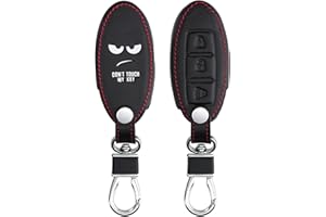 kwmobile Pokrowiec na kluczyk kompatybilny z kluczem samochodowym Nissan z 3 przyciskami – osłona kluczyka samochodowego ze sztucznej skóry – biały/czarny