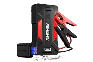 FOWAWU Avviatore Batteria Auto 3000 A, Starter Batteria Auto per Auto/Moto(Motori Fino a 8,5 L Gas o 6,5 L Diesel), Avviatore di Emergenza per Auto con Smart-Clip, Torcia a LED, USB 3,0