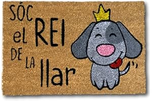 koko doormats Oryginalna i zabawna wycieczka do domu, naturalne włókno kokosowe z podstawą PVC, 40x60 cm (Rei de la llar Gos)