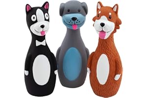 Chiwava 3 Stücks 5.7 Zoll Latex Quietsch Hundespielzeug für kleine Hunde lustige Hund Kau und Quietschend interaktives Spiel