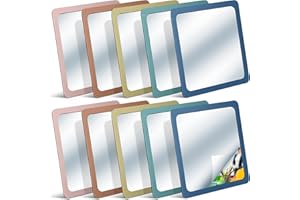 Dandat Kleine Spiegel für Kinder, 15,2 x 15,2 cm, quadratisch, bruchsicher, Reflektor für Kleinkinder, Glas, Kunststoff, Reflektor für Klassenzimmer, DIY, Handwerk, Vorschule, Gesichtsausdruck (graue