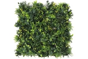 ULAND Artificial Plants Wall, 12 PCS of 50 x 50cm, Grass Wall Panels, Greenery Hedges, Living Backdrop Fence Screening, Home Garden Outdoor Wall Decoration (12, A213)