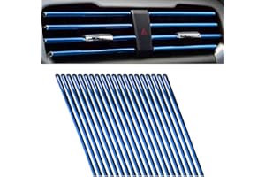 TOMTARY Car Vent Outlet Trim, Car Interior Moulding Trim Air Conditioner Outlet Trims PVC Car Decoration Strips Car Accessories for All Straight Air Vent Outlet of Auto Interior