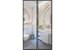 JustGo Zanzariera Magnetica Finestra Adattabile e Regolabile, Chiusura Automatica a Calamite, Istruzioni di Montaggio Chiare, Calamite Potenti, Nero, 90 x 160 cm