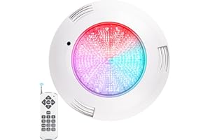 ledmo Éclairage de piscine LED RVB sous-marin, boîtier encastrable PAR56 38 W (remplace les ampoules halogènes de 300 W), étanche IP68, lumières de piscine avec télécommande 12 V