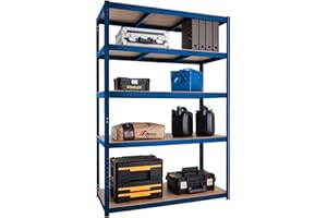 G-RACK 180cm x 90cm x 30cm | Heavy Duty Regale für die Lagerung - 2X 5-stöckiges Regal Stahl Blau (175KG pro Regalbrett), 875KG Kapazität | 5 Jahre Garantie