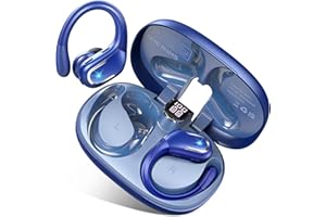 LTINIST Auriculares Inalambricos Deportivos, 75 Horas Auriculares Bluetooth HiFi Estéreo, Audifonos Inalambricos 5.4 con Cancelación Ruido ENC, Cascos Inalámbricos Bluetooth IP7 Impermeable, Tipo-C, Azul