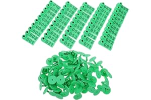 POPETPOP 100 Pièces Étiquettes Oreilles pour Animaux Étiquettes Vaches Moutons et Bétail Plastique Numérotables Résistantes Aux Intempéries Identification Durable et Visible pour