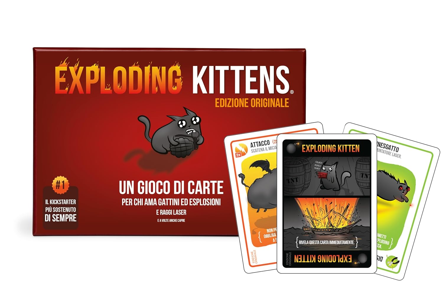 Exploding Kittens Asmodee Carte da Gioco per Famiglie e Amici | Gioco da Tavolo Rapido e Divertente a Tema Gatti Esplosivi – 2-5 Giocatori – 7+ Anni – 15 Minuti – Edizione Italiana