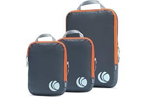 Cipway Kompressions-Packwürfel-Set, ultraleicht, erweiterbar, Reisepack-Organizer für Handgepäck (grau, 3 Stück)