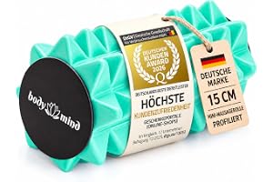 Body & Mind® Mini Fasciarulle 15x6 cm - Massagerulle för Triggerpunkter | Kompakt foamroller för fötter, nacke & knän - 3D-noppstruktur för djup muskellossning & återhämtning