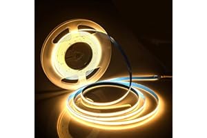 SUBOSI 5 m COB ciepła biel 3000 K elastyczna taśma LED o wysokiej gęstości 320 LED/M 1600 LED 12 V 50 W możliwość ściemniania, możliwość odkształcenia, taśma LED do sypialni, kuchni, domu, dekoracja