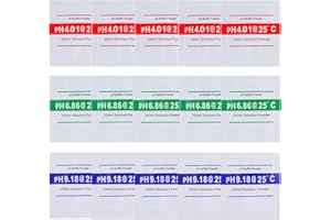 BOJACK 15 Pack of pH Meter Buffer Solution Powder for Precise and Easy PH Calibration, PH Calibration Powder Solution 4.01pH,6.86pH and 9.18pH