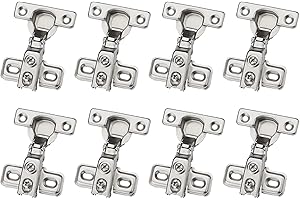 LOOTICH 90 Grado Totalmente Solapado 26mm Soft Close Mini Bisagras Compacta con Amortiguación Bisagra con Suave Cierre Automatic para Marco y Puerta de Empotrado Mueble Armario 8 Piezas