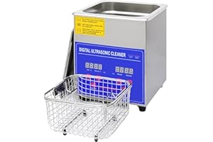 BESTYKS Limpiador Ultrasónico 1.3 L, Maquina Ultrasonidos Limpieza Dental 100 W, 40KHz Limpiador Ultrasónico Profesional de Acero Inoxidable, para Limpieza de Joyas, Prótesis Dentales,Gafas, Laboratorio