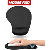WONKEY - Bilek Destekli Mouse Pad, Memory Foam Hafızalı S&uuml;ngerli Ergonomik Fare Altlığı, Kaymaz Tabanlı Mousepad, Ofis, Bilgi