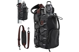 RANJANER Magnetic Gym Bag Water Bottle Carrier Holder with Phone Pockets & Shoulder Strap for Men Women, Magnetic Water Bottle Holder for Gym(Black,Size:7.8inch)
