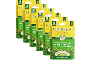 Orphea Salvalana, Foglietti Emanatori per Cassetti e Armadi, per Lana e Vestiti Tutta la Stagione, Profumo di Legno di Cedro e della Virginia, 6 Confezioni da 12 Foglietti