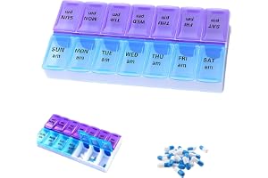 MenYiYDS Tablettlåda 7 dagar 2 fack morgonkväll, avtagbar pillerdosa, avtagbar pillerlåda, pillerlåda medicinering 7 dagar ta