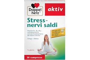 Integratore Stress - Sistema nervoso e Stress - 30 Mini-Compresse – Ginkgo biloba, Melissa, Vitamine B1 B2 B6 B12 + Acido Folico - Senza Lattosio e Glutine - Doppelherz