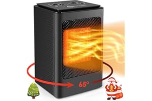 AUIFFER Keramik Heizlüfter 1500W, 6 Modi 65° oszillierende elektrische Heizlüfter, PTC-Keramikheizung, Überhitzungs- und Kippschutz-für Betrieb im Büro, Wohnzimmer, Schlafzimmer oder Terasse