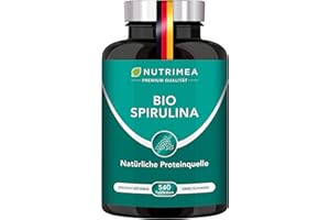 ‎PLASTIMEA Spirulina BIO Presslinge | 100% Reine Spirulina Alge im 4 Monatsvorrat | OHNE Zusätze & Laborgeprüft | 540 Tabletten | SUPERFOOD reich an Protein Vitamin A B D E K Phycocyanin 100% VEGAN