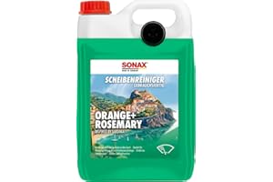SONAX ScheibenReiniger gebrauchsfertig Orange+Rosemary (5 Liter) gebrauchsfertiger Sommer ScheibenReiniger mit frischem Orangenduft und einem Hauch Rosmarin | Art-No. 01615000