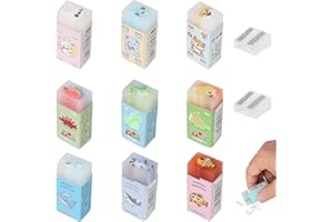 DYMHQ 9 Pezzi Gomme da Cancellare Bambini, 4.5CM Gomme per Cancellare Cubi di Dinosauri, Morbide Divertenti Gomma con Motivo per Animale Domestico, Ocean World con Temperamatite per Scrivere, Disegno