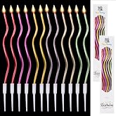 Pack of 12 Spiral Cake Candles Spiral Birthday Cake Candles Cupcake Candles for Birthdays and Celebrations [Energy Class A+++]