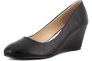 Greatonu Zapatos de Cuña Media Nuevos Clásicos sin Cordones y Hebillas para Mujer