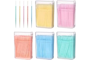 HEALIFTY 1000 sztuk wykałaczek z podwójną głowicą z tworzywa sztucznego przeznaczonego do kontaktu z żywnością, praktyczny środek do czyszczenia przestrzeni międzyzębowych dla całej rodziny (8,2 x 5,2 x 7 cm