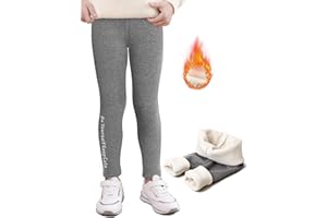 DGSHIRLDJO Leggings térmicos niñas, Leggings Gruesos Forrados niñas algodón cálido Pantalones Leggings térmicos para niños y niños pequeños
