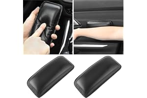 RICKMASK Cuscino per Bracciolo Auto,2 pcs Bracciolo della Portiera dell'auto, interno auto, in pelle PU Cuscino per Bracciolo Auto per Porte e Console Laterale Cuscino Universale per Bracciolo Auto(Nero)